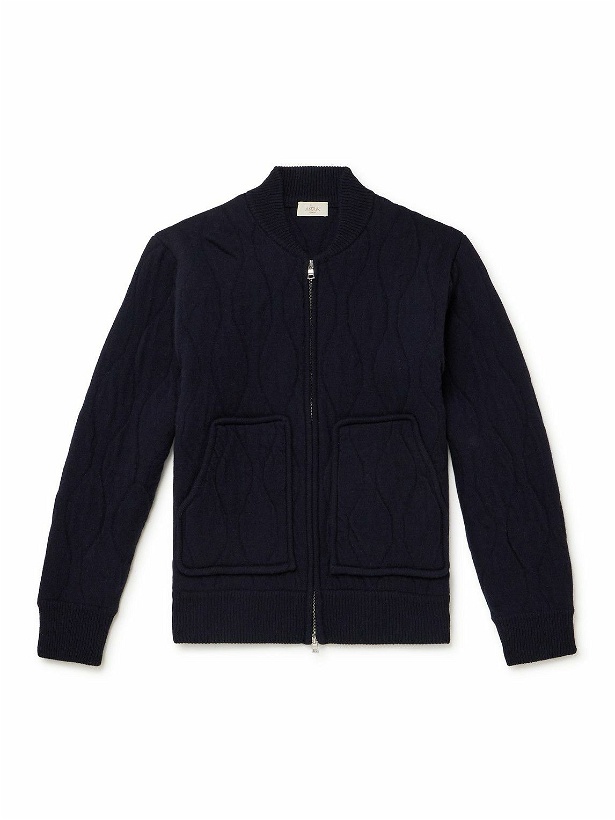 Photo: Altea - Quilted Padded Wool-Blend Bomber Jacket - Blue