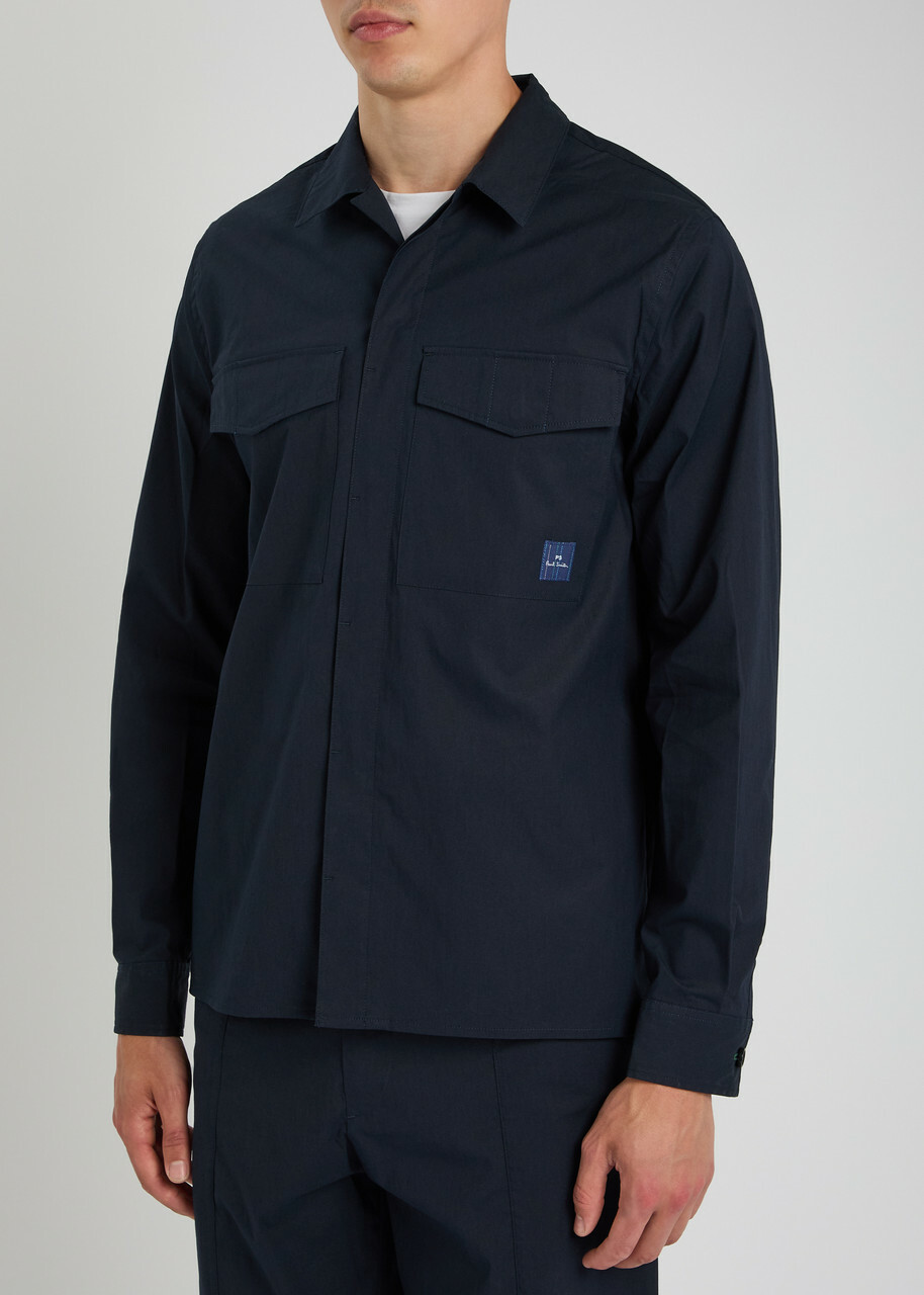 PS Paul Smith Cotton-blend Overshirt Jacket Navy