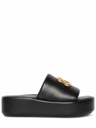 BALENCIAGA 80mm Bb Shiny Leather Slide Sandals