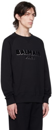 Balmain Black Flocked Sweatshirt