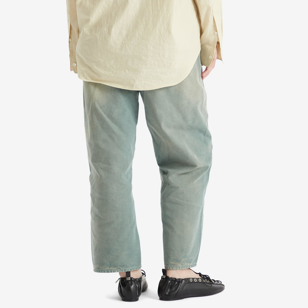 Auralee Women's Organic Cotton Duck Pants in Ash Green Auralee