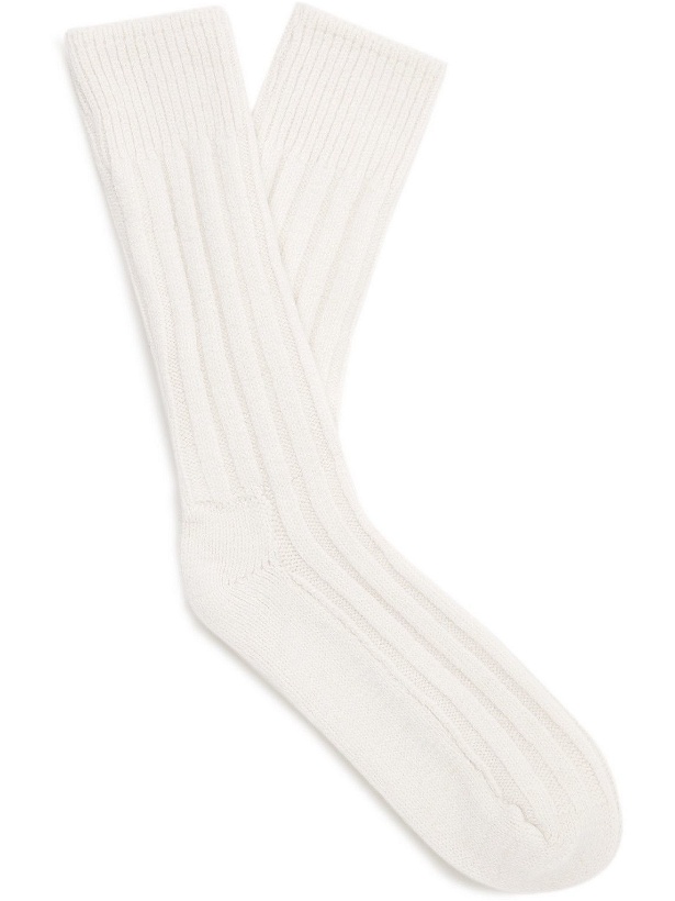 Photo: Les Tien - Ribbed Cashmere Socks - White