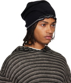 424 Black Elastic Beanie