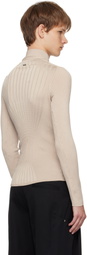 Mugler Gray Hook-And-Eye Ribbed Top