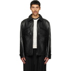 Y-3 Black Leather Blouson Jacket