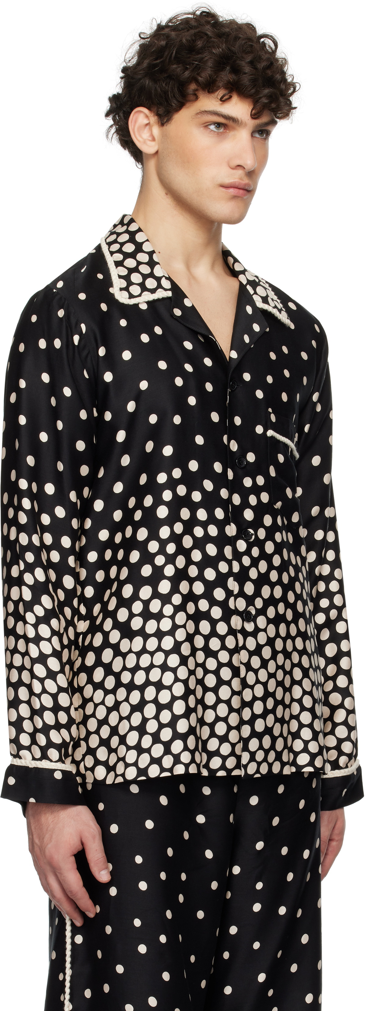 Anna Sui Black Polka Pyjama Shirt