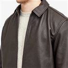 MKI Men's NDM Leather Rider Jacket in Brown