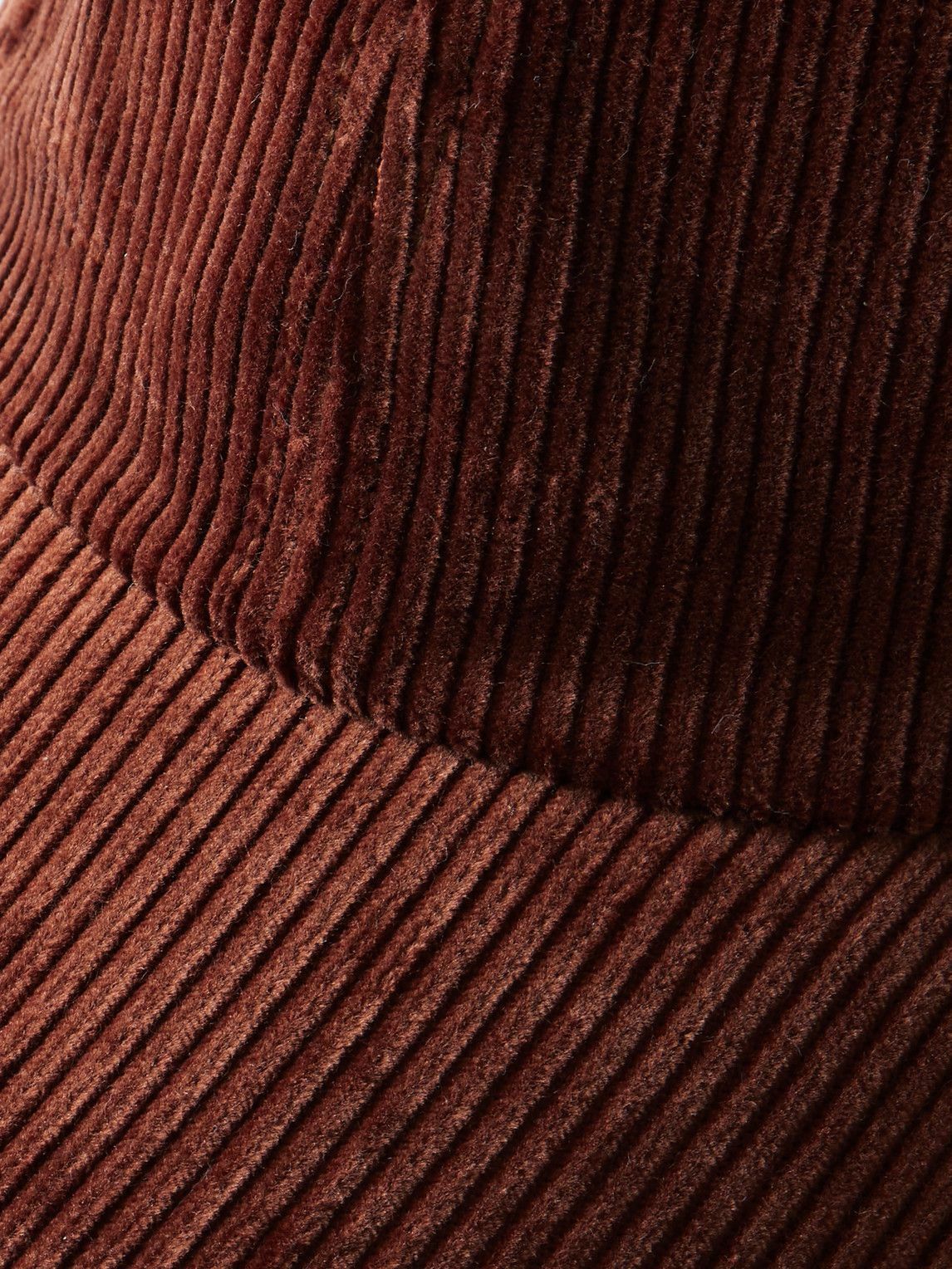 Mr P. - Leather-Trimmed Cotton-Corduroy Baseball Cap