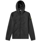 Stone Island Men's Supima Cotton Twill Stretch Hooded Jacket in Black