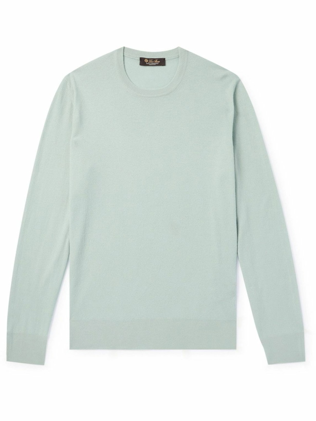 Photo: Loro Piana - Girocollo Slim-Fit Baby Cashmere Sweater - Green