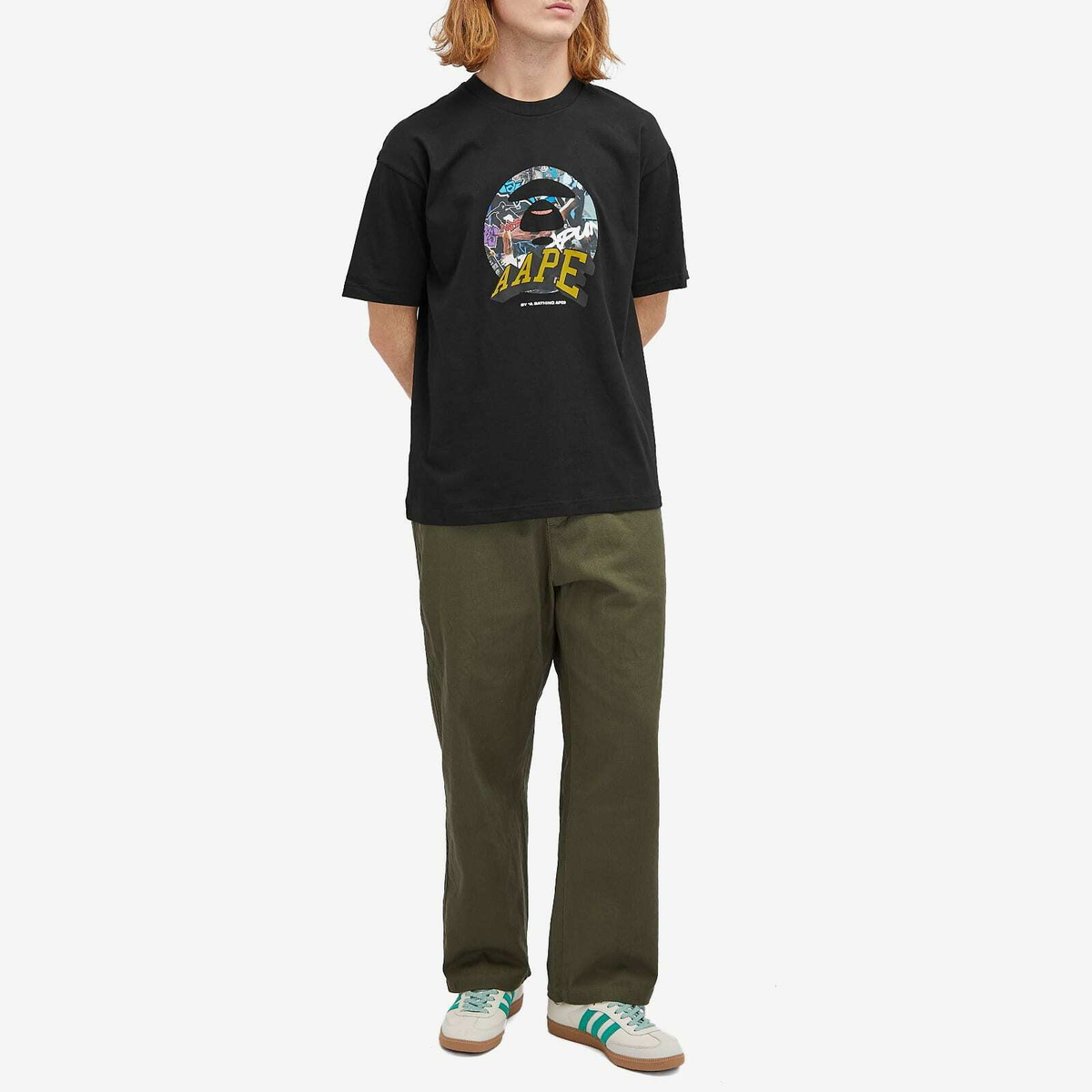 Men's AAPE Skate Stamp T-Shirt in Black