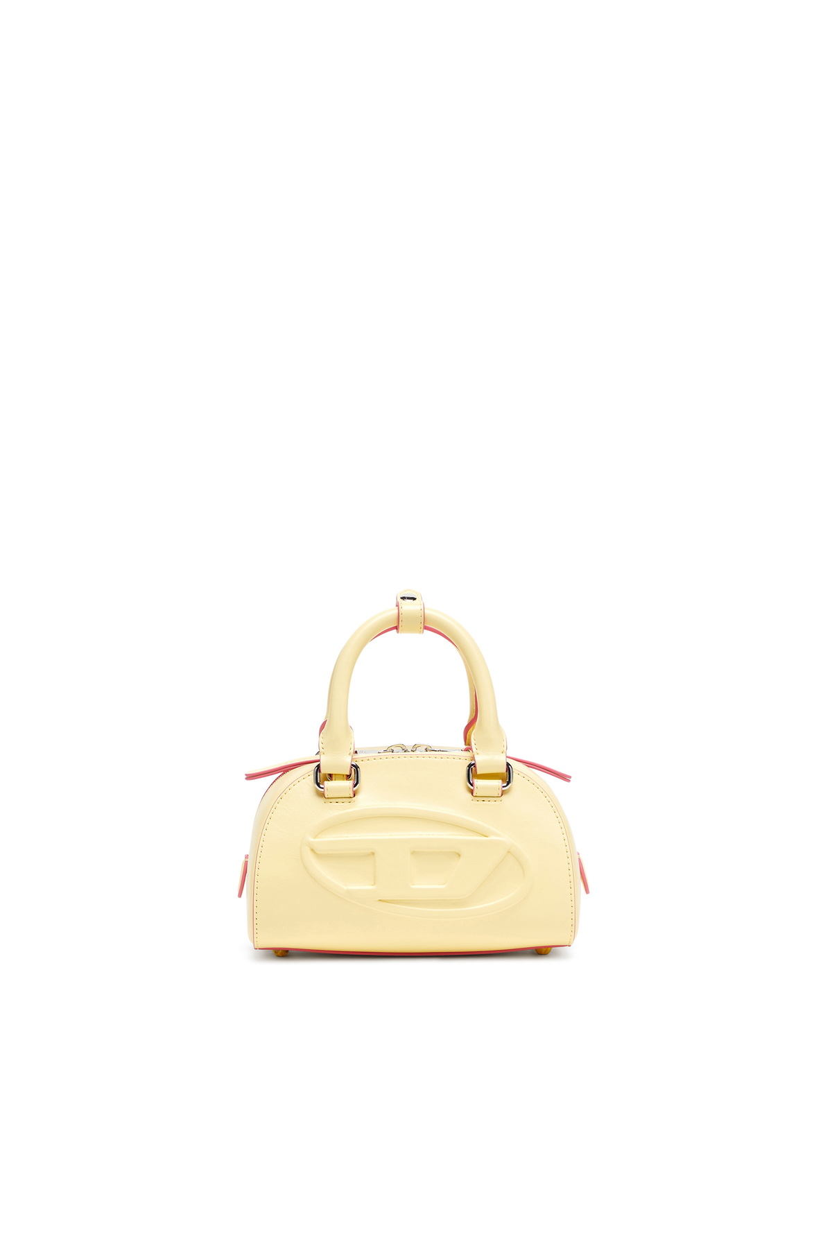 Diesel 1DR Dome-Leather mini bowling bag - Crossbody Bags Womens in Yellow