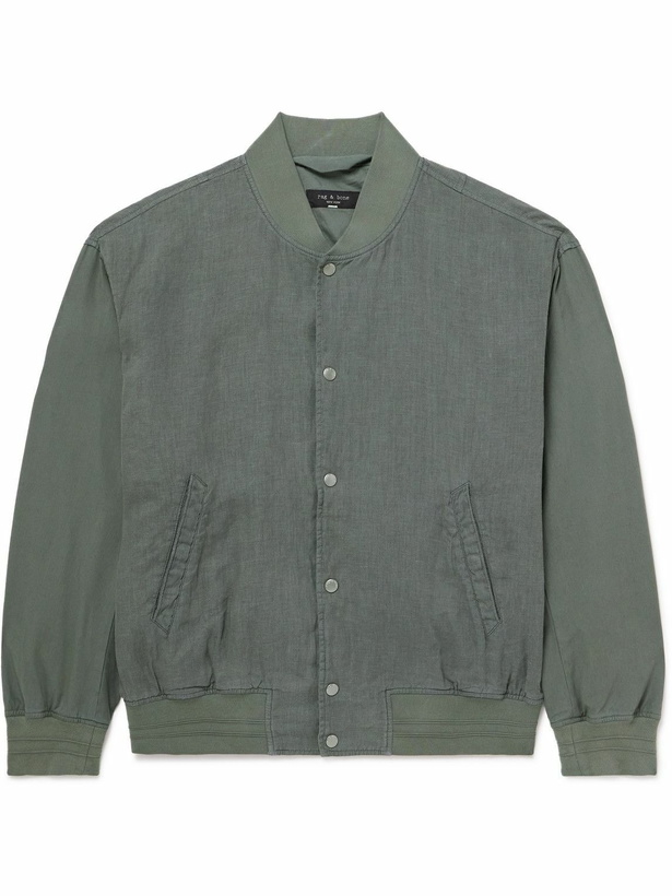 Photo: Rag & Bone - Leo Linen Bomber Jacket - Green