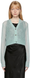 Acne Studios Blue Mohair Cropped Cardigan