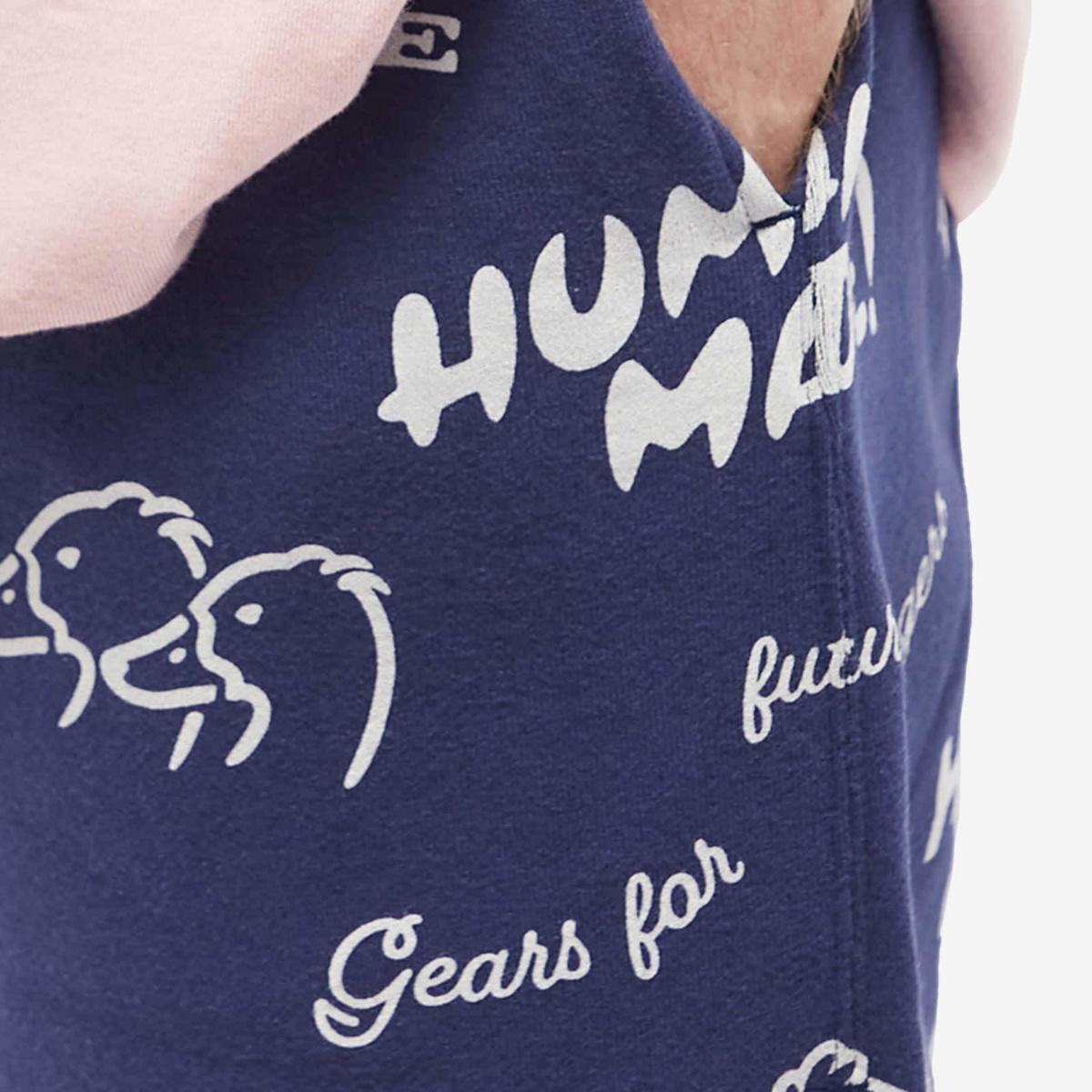 Human Made Men's Printed Sweat Short in Navy Human Made