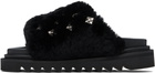 Toga Virilis Black Shearling Sandals