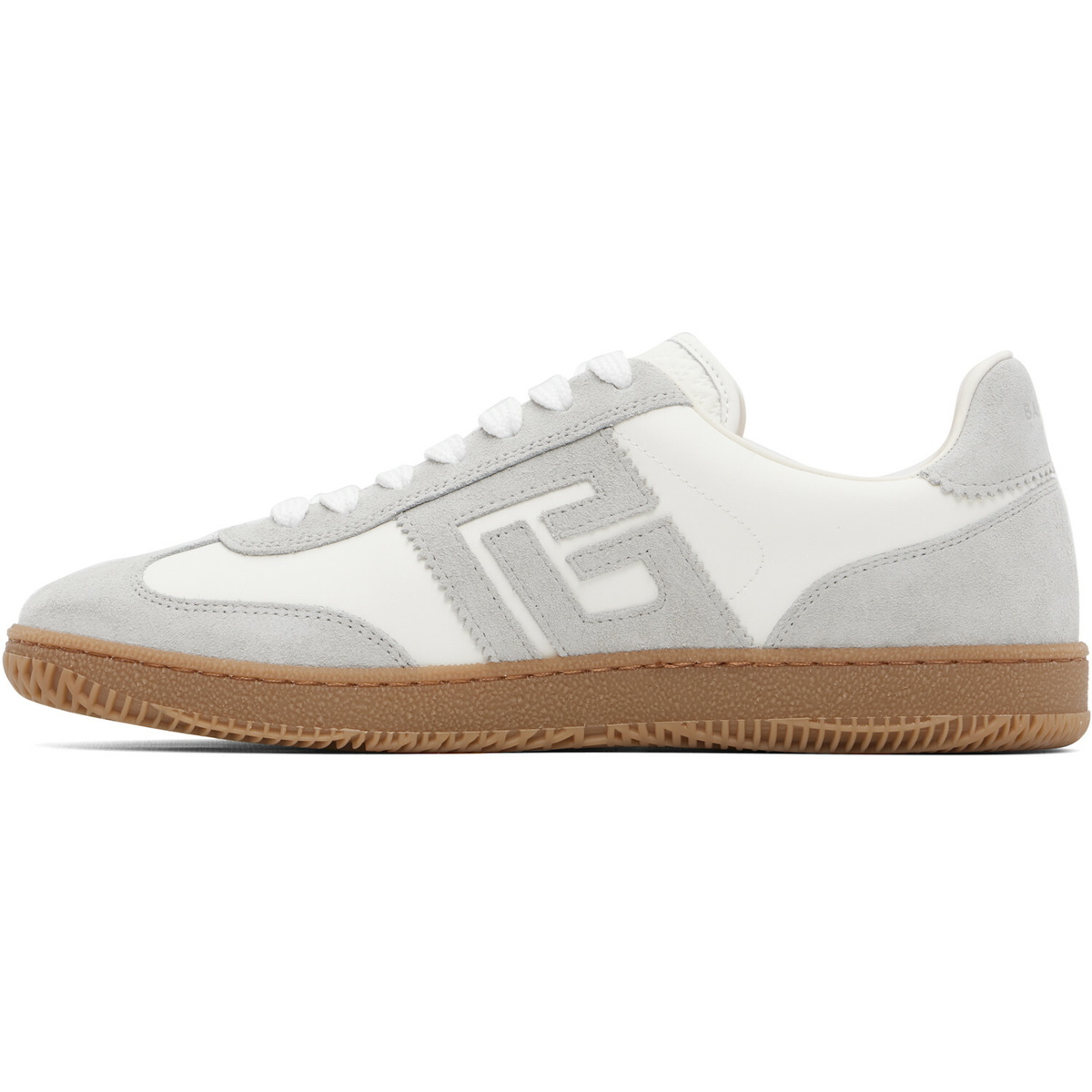 BALMAIN Gray & White 'Balmain Swan' Suede Sneakers
