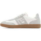 BALMAIN Gray & White 'Balmain Swan' Suede Sneakers
