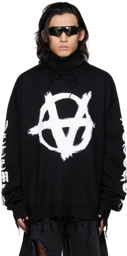 VETEMENTS Black Destroyed Anarchy Turtleneck