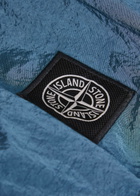 Stone Island Logo Crinkled Nylon Swim Shorts Blue
