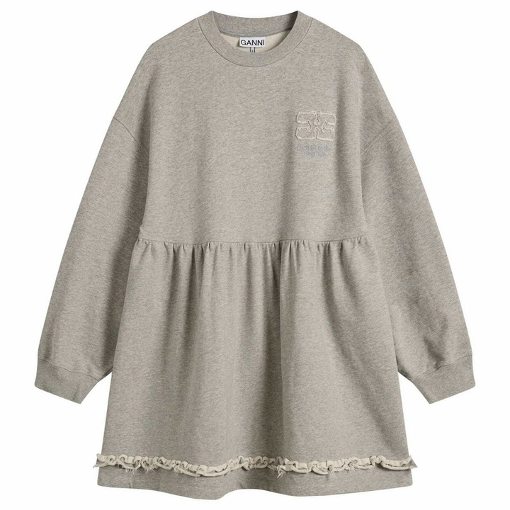 Photo: GANNI Women's Isoli Crewneck Peplum Dress in Paloma