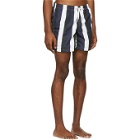 Bather Navy and Black Striped Swim Shorts