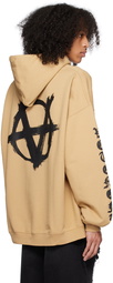 VETEMENTS Tan Double Anarchy Hoodie