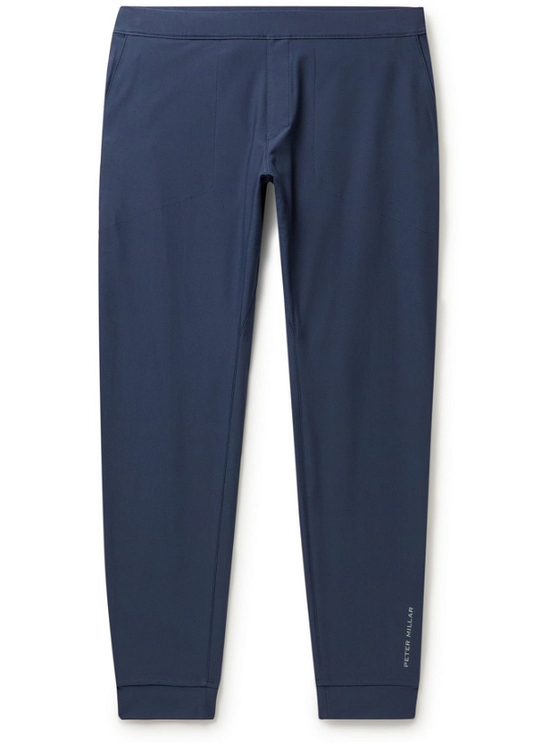 Photo: Peter Millar - Apollo Slim-Fit Tapered Logo-Print Tech-Jersey Sweatpants - Blue