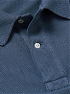 Officine Générale - Larry Garment-Dyed Cotton-Piqué Polo Shirt - Blue