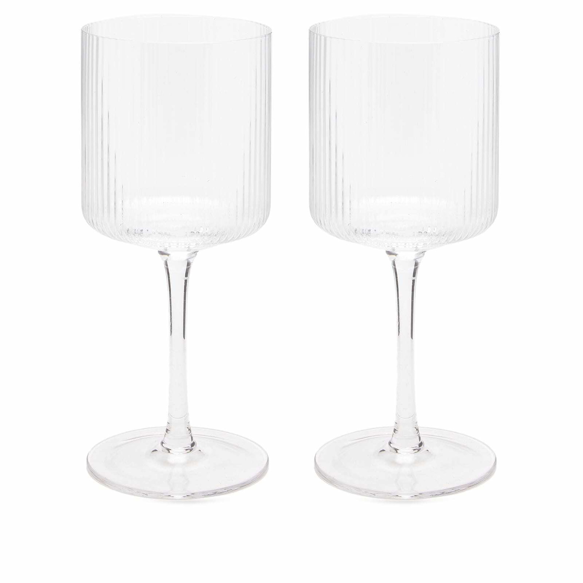 ferm LIVING Ripple White Wine Glasses - Set of 2 in Clear 