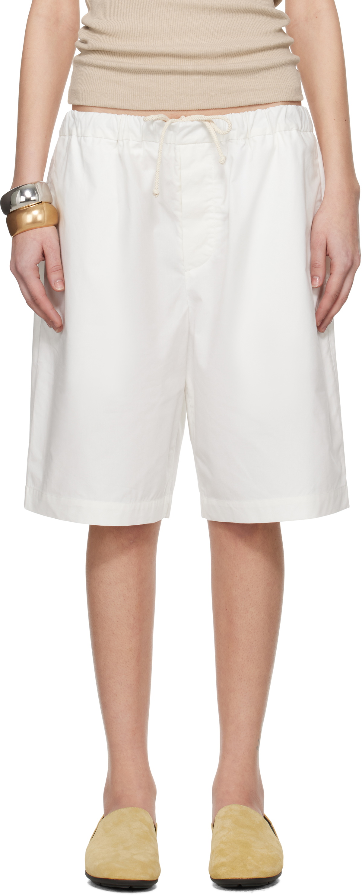 Meta Campania Collective White Ed Drawstring Shorts