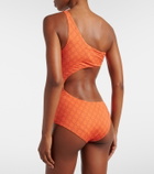 Gucci GG cutout one-shoulder swimsuit