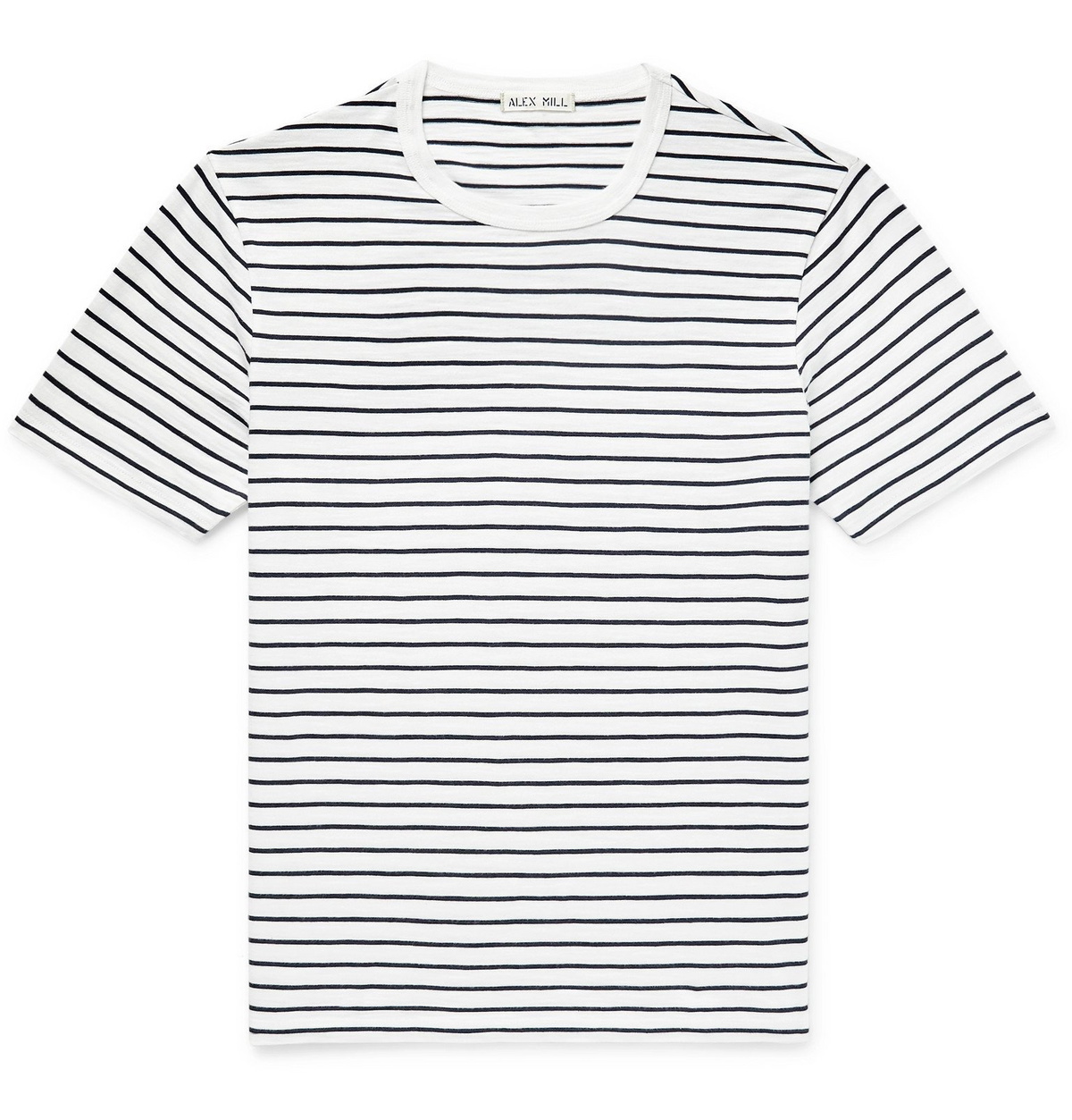 Alex Mill - Striped Slub Cotton-Jersey T-Shirt - Blue Alex Mill