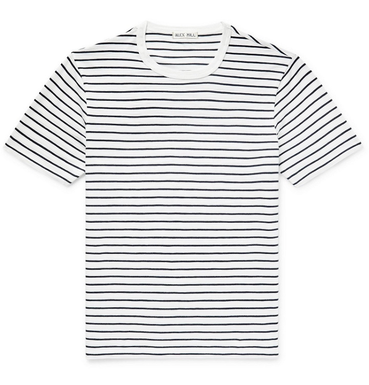 Photo: Alex Mill - Striped Slub Cotton-Jersey T-Shirt - Blue