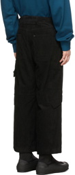 Wooyoungmi Black Cropped Carpenter Trousers