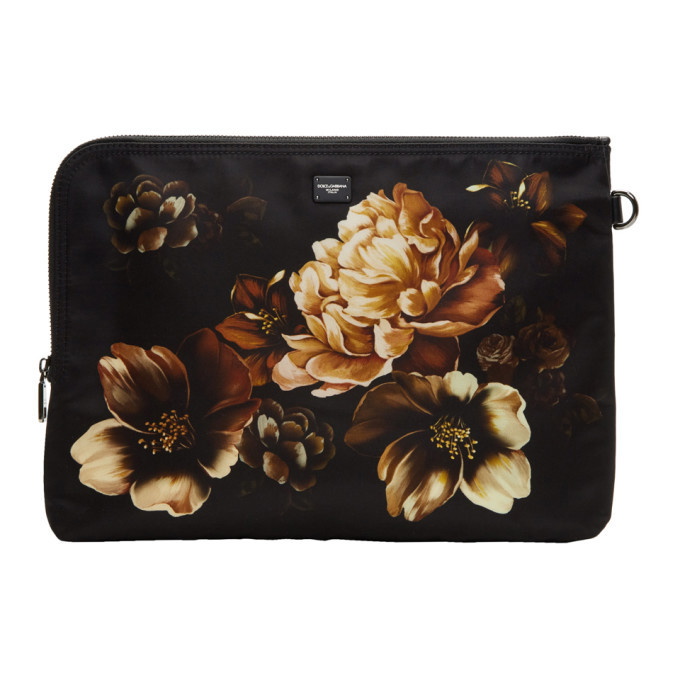 Photo: Dolce and Gabbana Black Flower Pouch