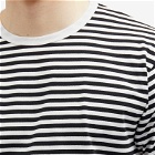 Nanamica Men's COOLMAX Striped T-Shirt in Black X White