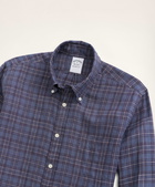 Brooks Brothers Men's Regent Regular-Fit Irish Linen Faded Tartan Shirt | Blue