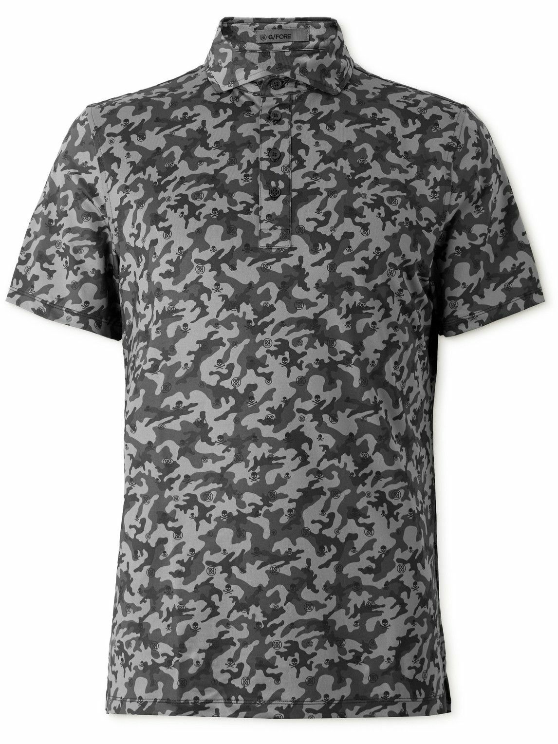 G/FORE - Camouflage-Print Tech-Jersey Polo Shirt - Gray