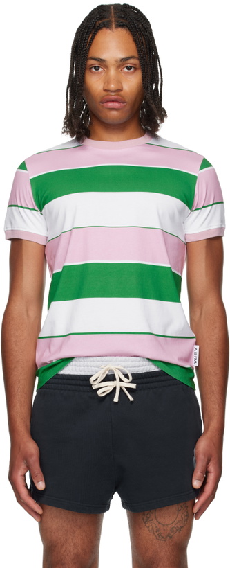 Photo: ABRA SSENSE Exclusive Green & Pink Striped T-Shirt