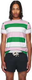 ABRA SSENSE Exclusive Green & Pink Striped T-Shirt