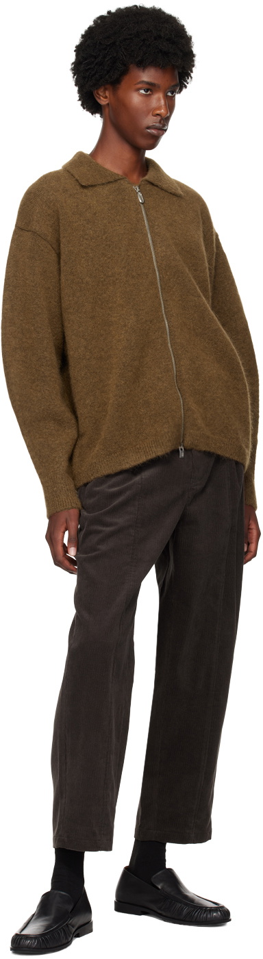 LE17SEPTEMBRE Brown Zip-Up Cardigan
