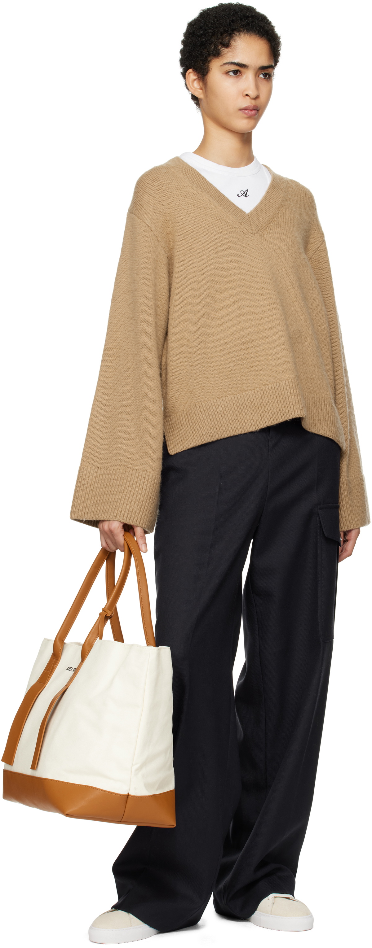 Axel Arigato Off White Tan Note Shopper Tote Axel Arigato axel-arigato-off-white-tan-note-shopper-tote-axel-arigato