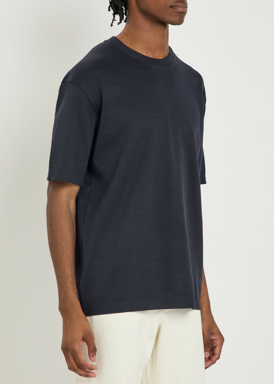Herno Fine Cotton-knit T-shirt Navy