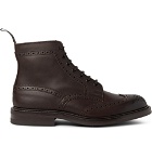Tricker's - Stow Burnished-Leather Brogue Boots - Men - Dark brown