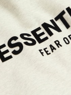 Fear of God Essentials Kids - Logo-Flocked Cotton-Blend Jersey Hoodie - Neutrals