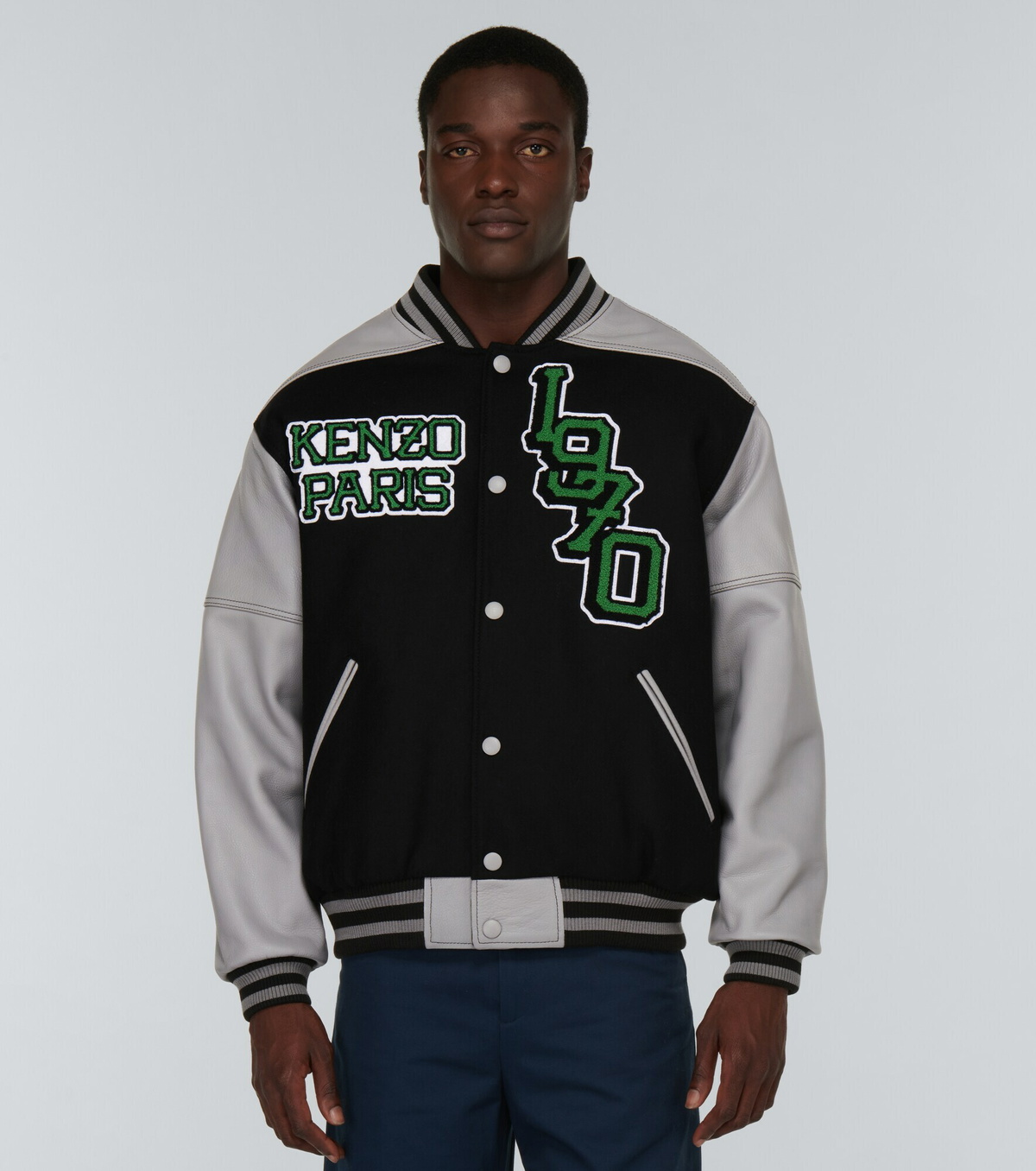 Kenzo - Tiger Varsity leather-paneled varsity jacket