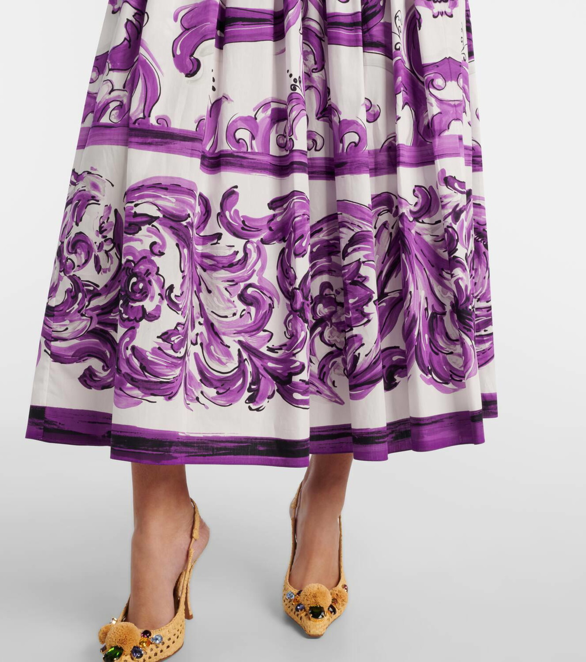 Dolce&Gabbana Majolica cotton corset maxi dress