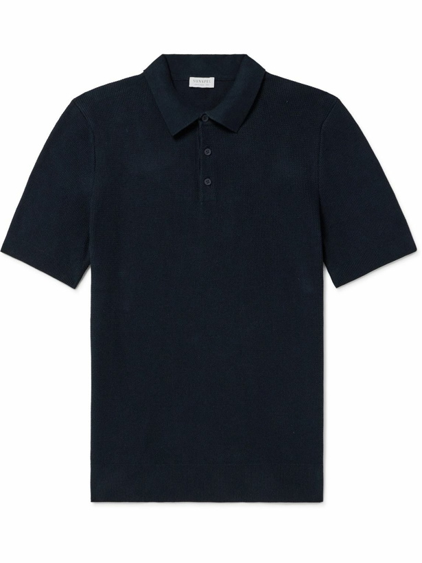 Photo: Sunspel - Ribbed Cotton Polo Shirt - Blue