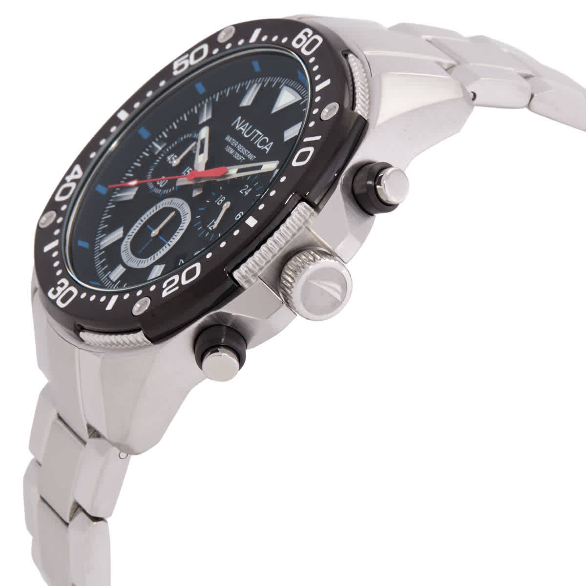 Nautica NCT Blue Sail Chronograph Quartz Black Dial Mens Watch NAPBSF406